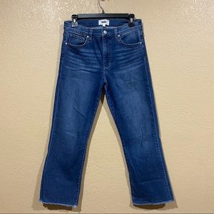 Raw Hem Crop Flare Jeans Size 28
